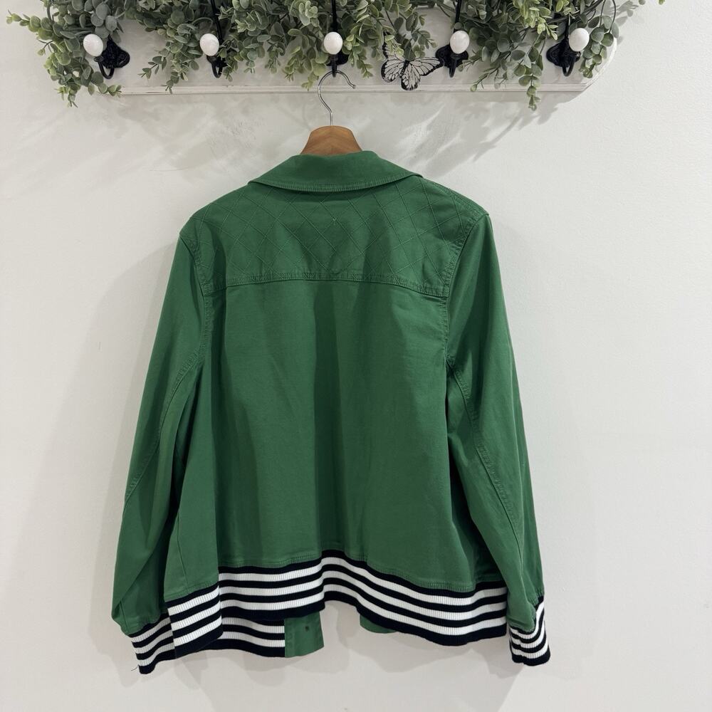 Cabi Mod Bomber Jacket Style 5852 Green Button Down Varisty XL JE - Picture 3 of 5